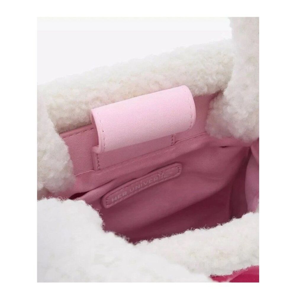 Her Universe Hello Kitty & Mimmy Cozy Bear Sherpa Bow Crossbody Bag Pink Purse - Picture 5 of 6